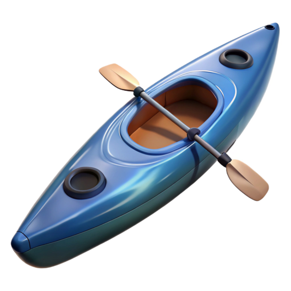 beautiful creative Kayak on Calm Water with Reflection Cutout authentic png