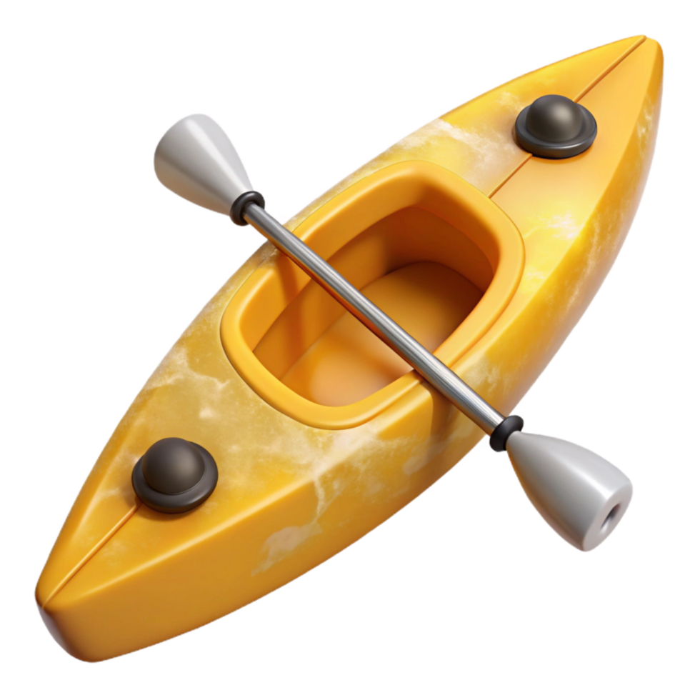 beautiful modern Kayak Yellow Cutout Transparent Background authentic png