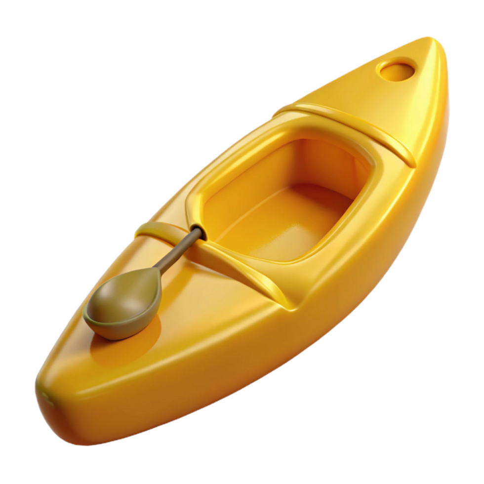 stunning minimalist Kayak Yellow Plastic Isolated professional png