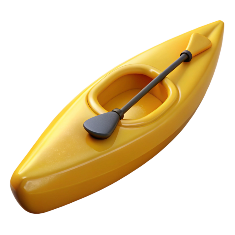 impressive abstract Kayak Yellow Plastic Isolated premium png