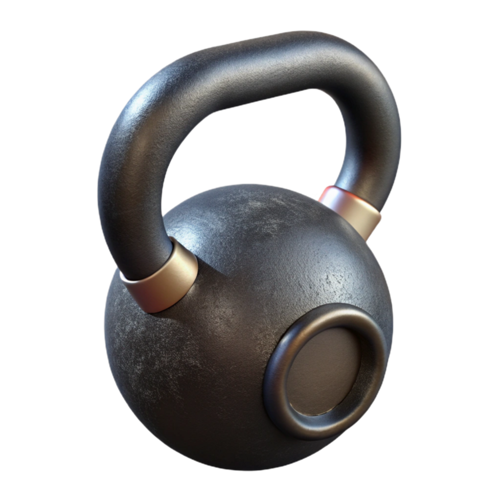 magnificent abstract Kettlebell Black with Handle Isolated Transparent Background authentic png