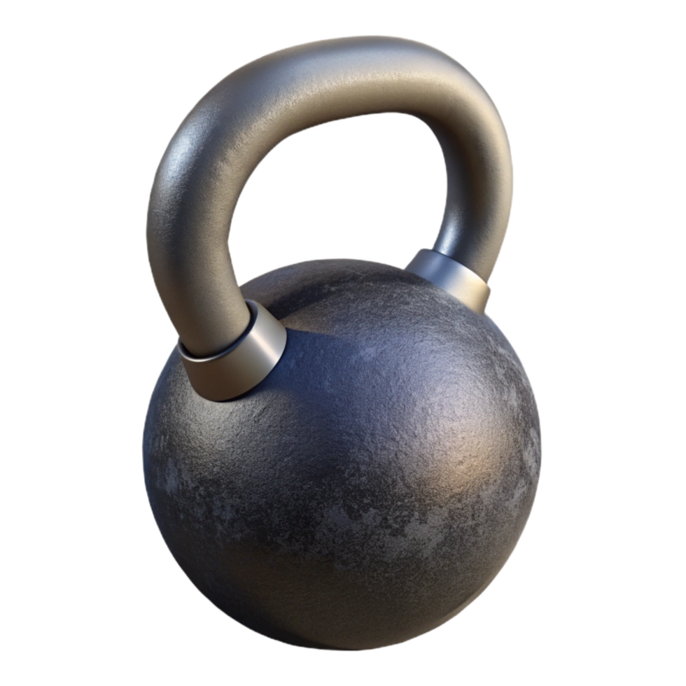 beautiful contemporary Kettlebell Black with Handle Isolated Transparent Background detailed png