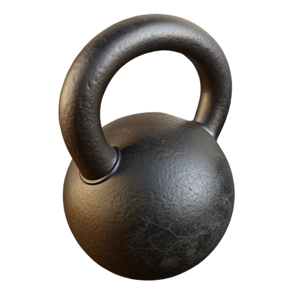 wonderful artistic Kettlebell Cast Iron Black Isolated Cutout high resolution png