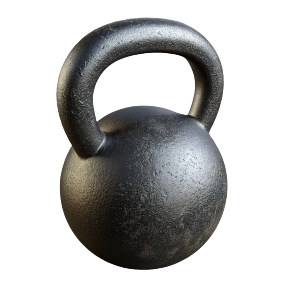 serene contemporary Kettlebell Cast Iron Black Isolated Cutout genuine png