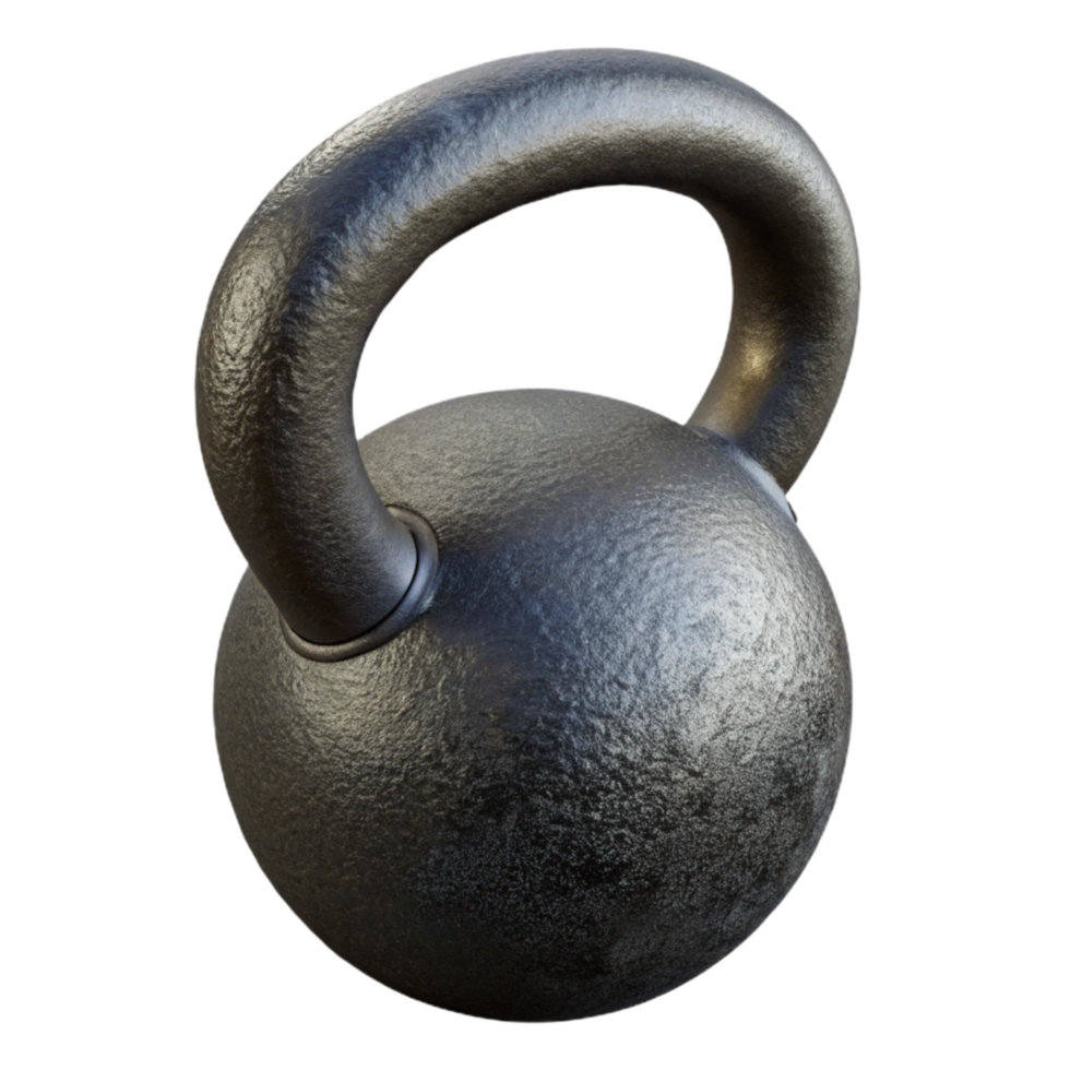 beautiful abstract Kettlebell Cast Iron Black Isolated Cutout high quality png