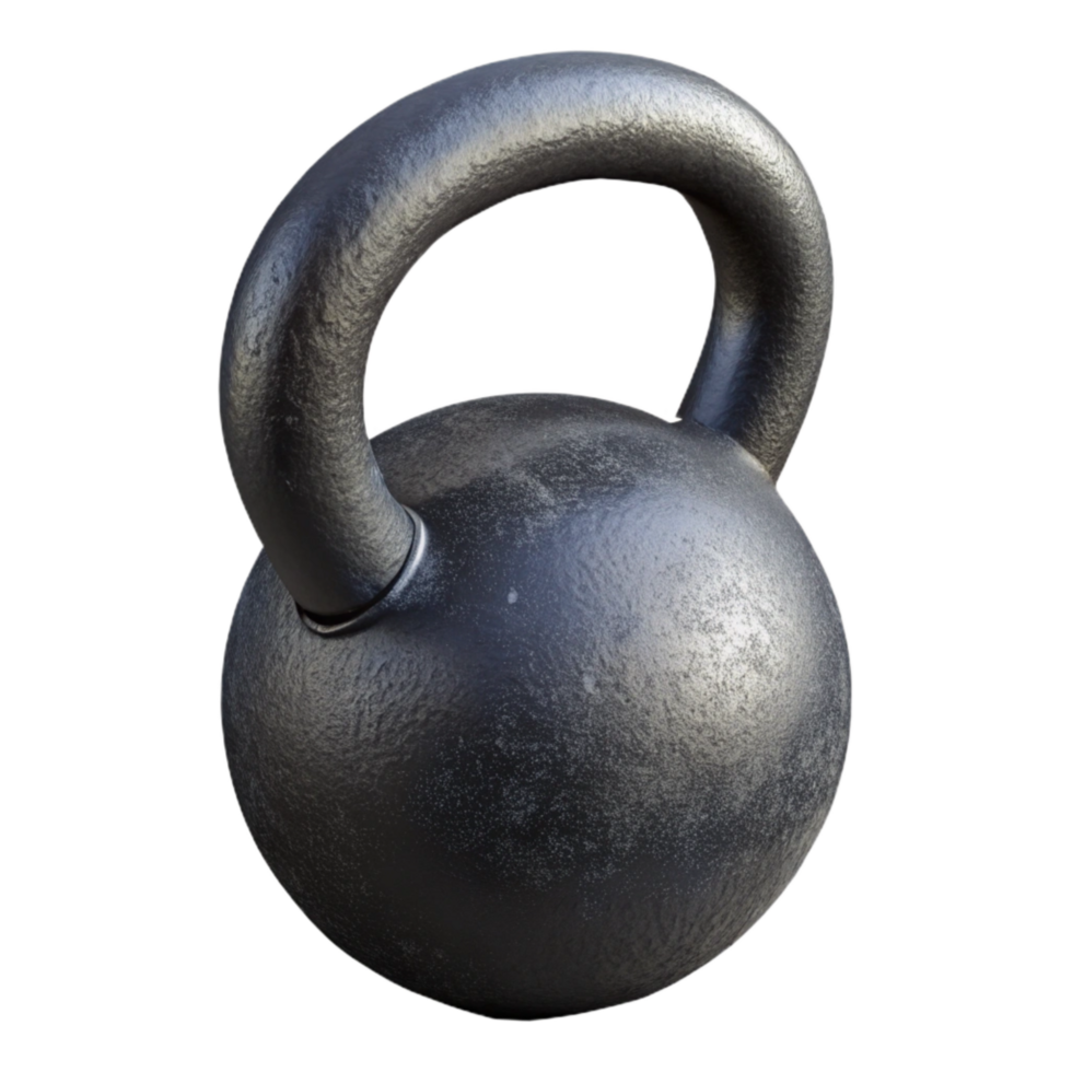 beautiful modern Kettlebell Cast Iron Black Isolated Cutout high resolution png
