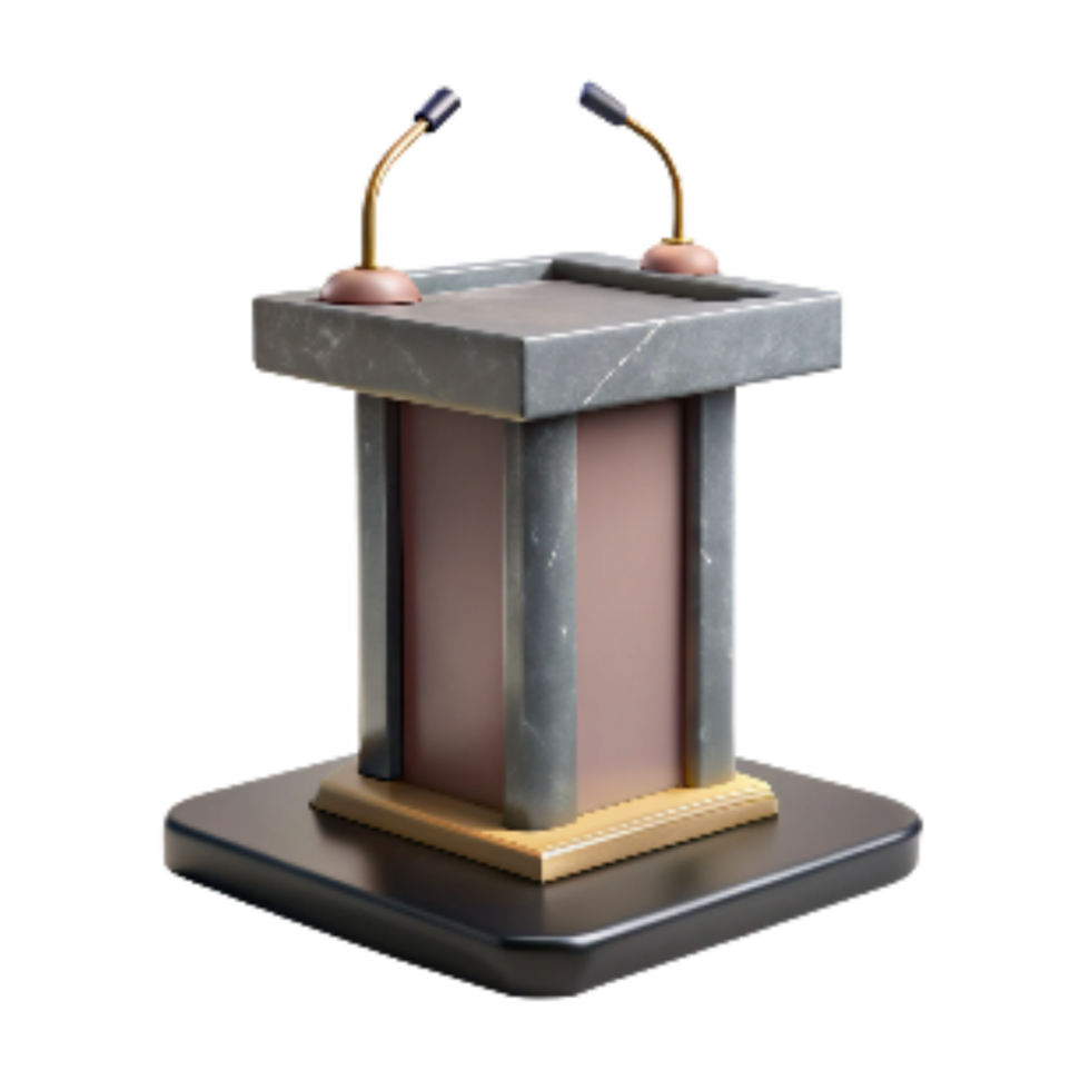 extraordinary vintage Keynote Speaker Podium with Front View Isolated professional png