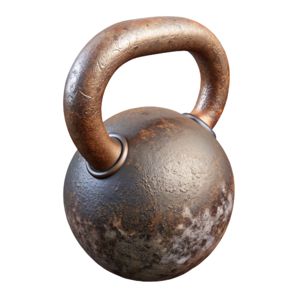 vibrant classic Kettlebell Cast Iron Rustic Isolated Element authentic png
