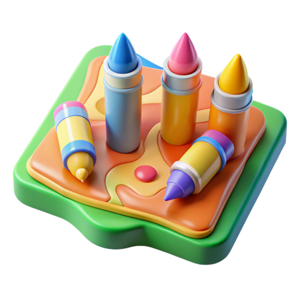 vibrant traditional Kids Drawing with Crayons Colorful Transparent Background high resolution png