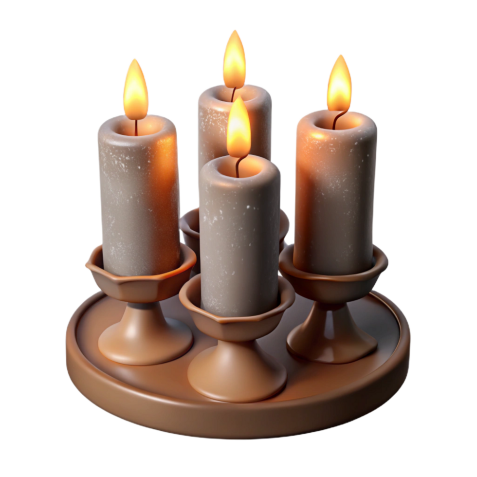 beautiful minimalist Kinara with Seven Candles Cutout authentic png