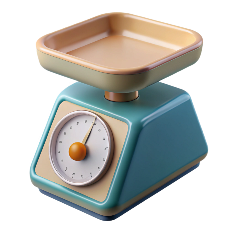 beautiful rustic Kitchen Scale Top View Transparent Background detailed png