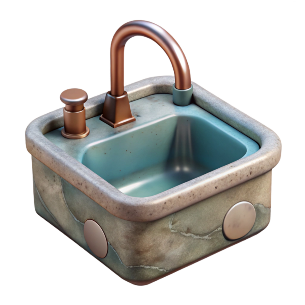 serene artistic Kitchen Sink Cutout with Faucet original png