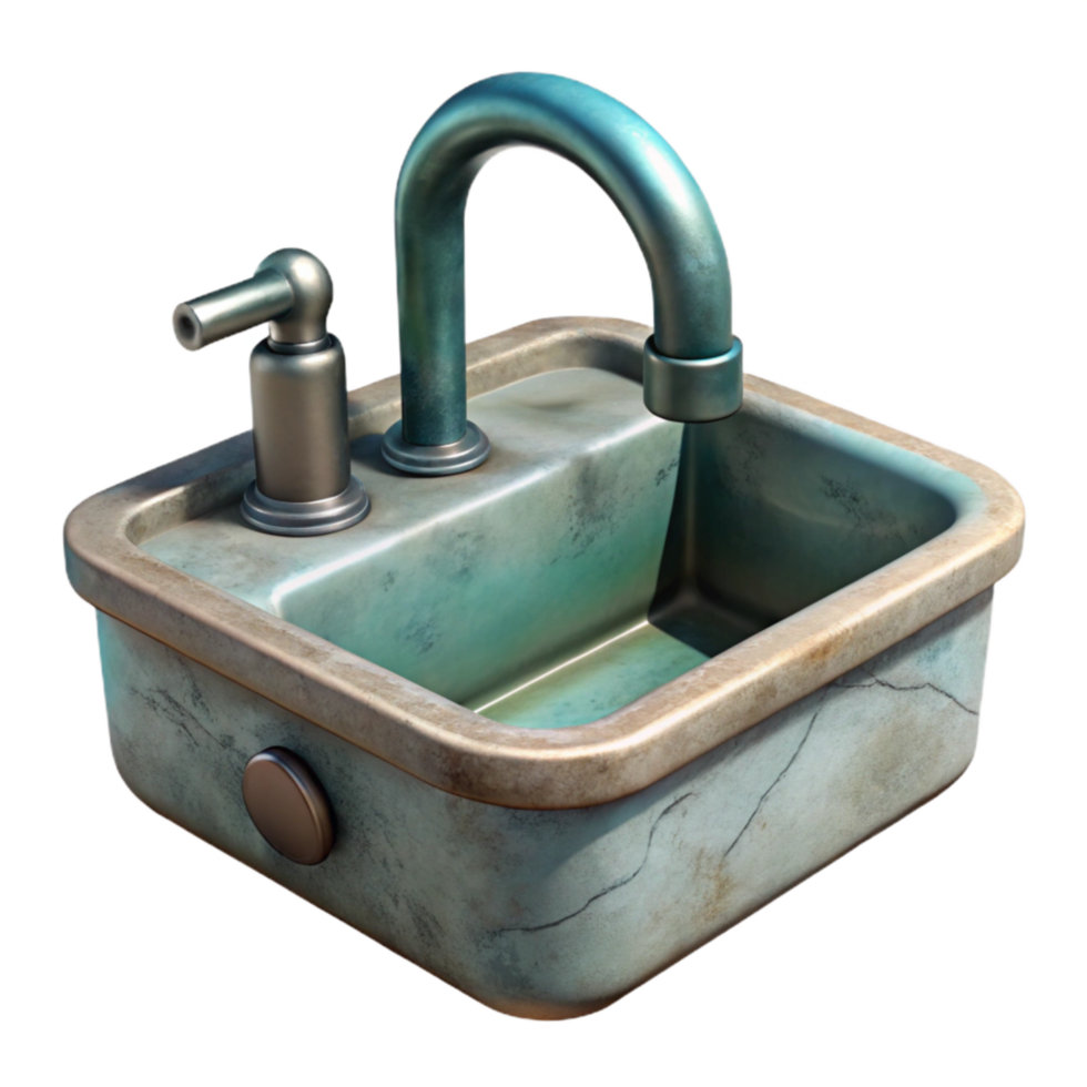 serene artistic Kitchen Sink Cutout with Faucet professional png
