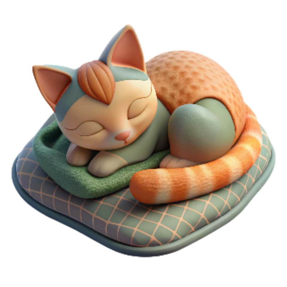 impressive vintage Kitten Sleeping on a Blanket Cutout Isolated high resolution png
