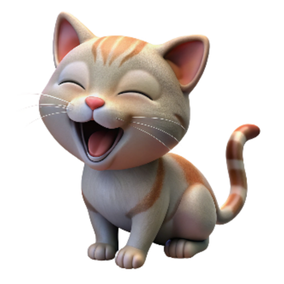 magnificent rustic Kitten Yawning Cutout Isolated detailed png