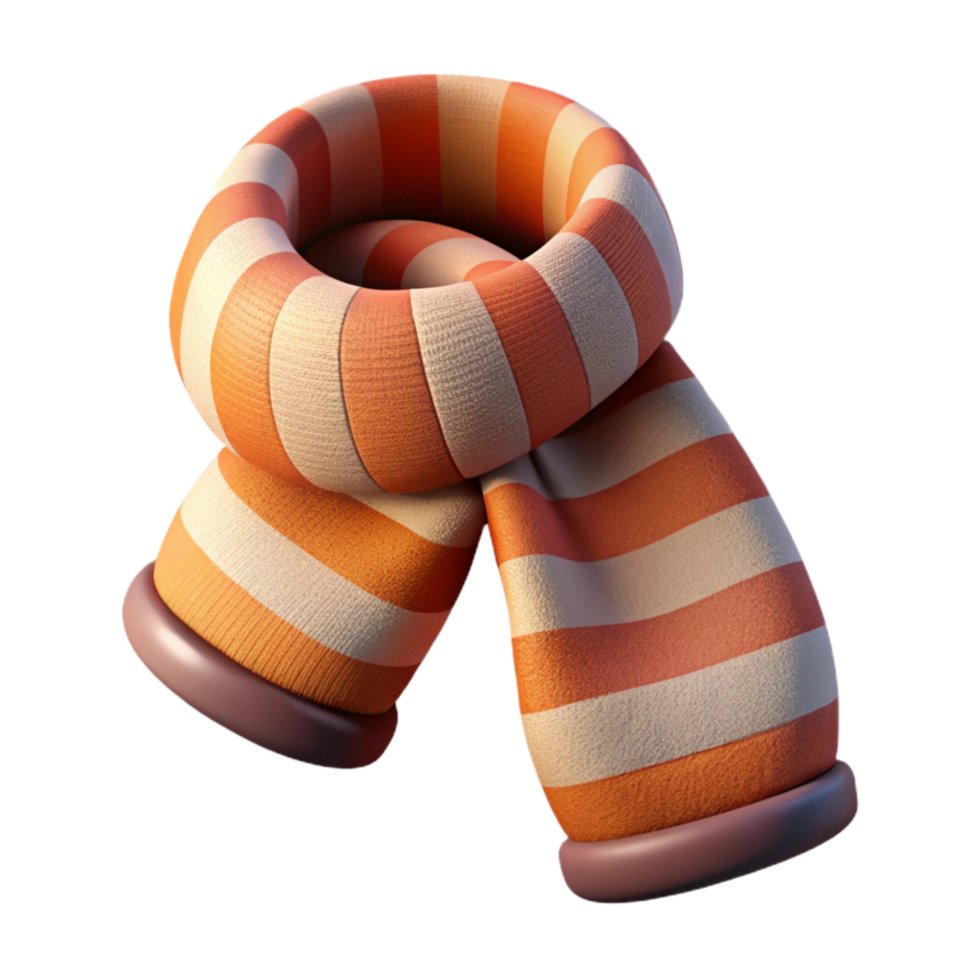 elegant contemporary Knitted Scarf with Stripes Pattern Transparent authentic png