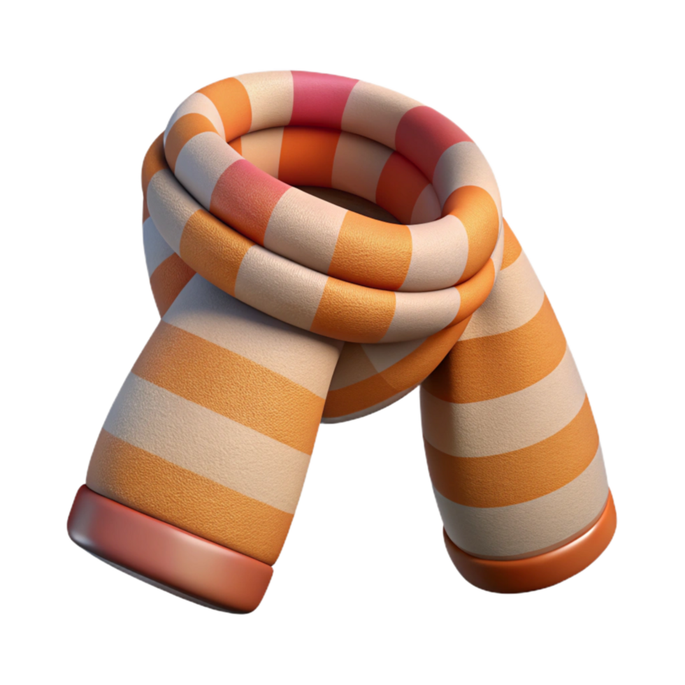 elegant creative Knitted Scarf with Stripes Pattern Transparent premium png