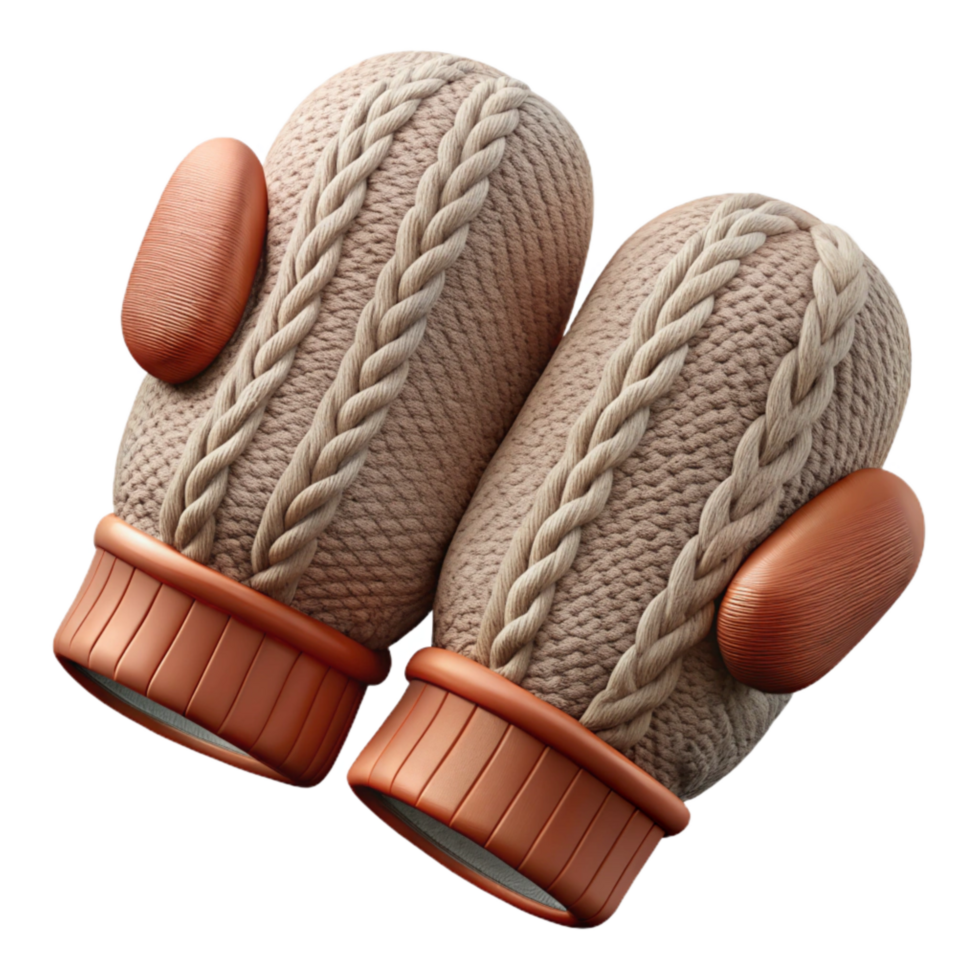 extraordinary rustic Knitted Mittens with Cable Pattern Cutout high resolution png