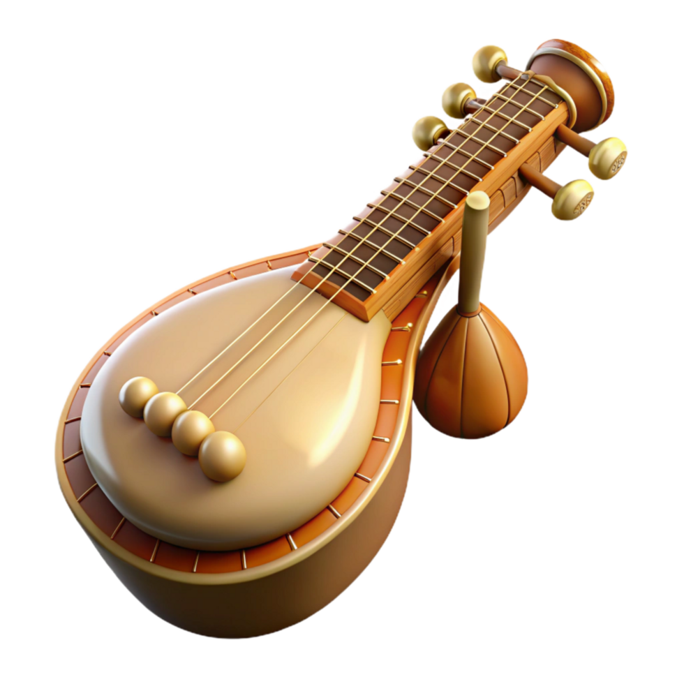 beautiful vintage Kora Instrument Stringed Instrument Transparent Background 4K png