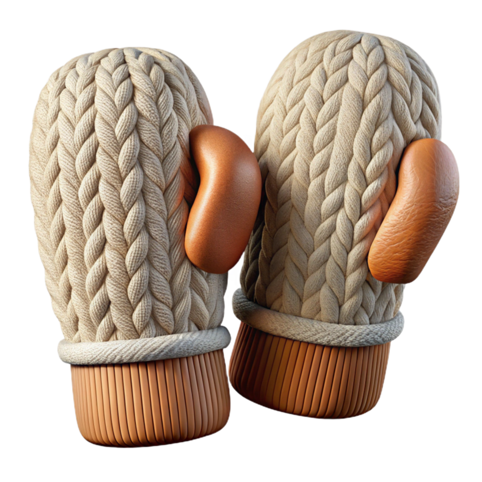 magnificent abstract Knitted Mittens with Cable Pattern Cutout authentic png