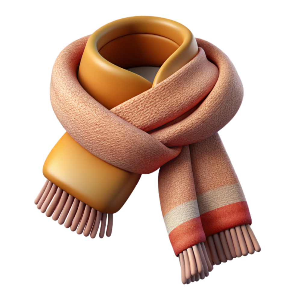 impressive classic Knitted Wool Scarf with Fringe Detail Transparent Element premium png