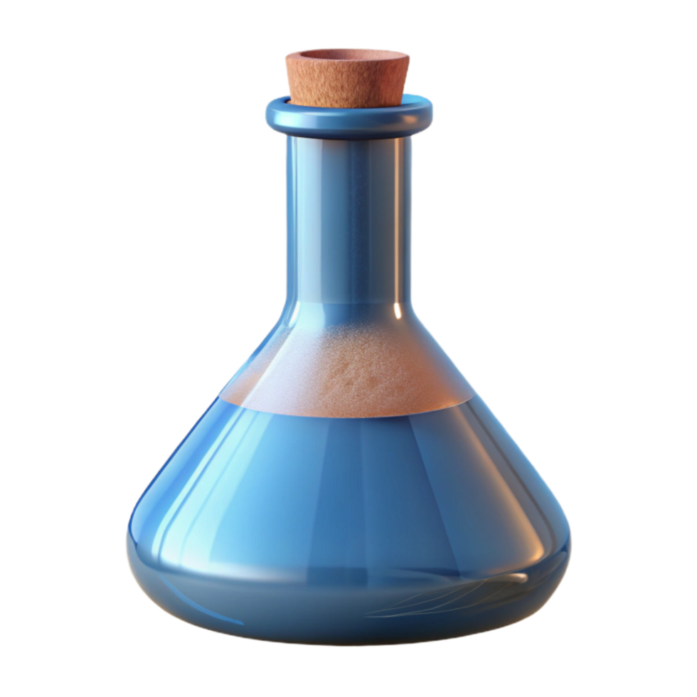 dramatic minimalist Laboratory Flask Front View Transparent Background 4K png