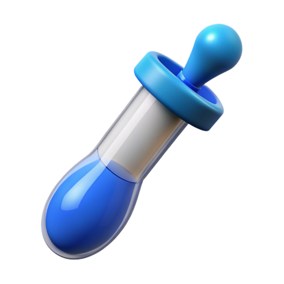magnificent vintage Laboratory Pipette with Blue Liquid Isolated high quality png