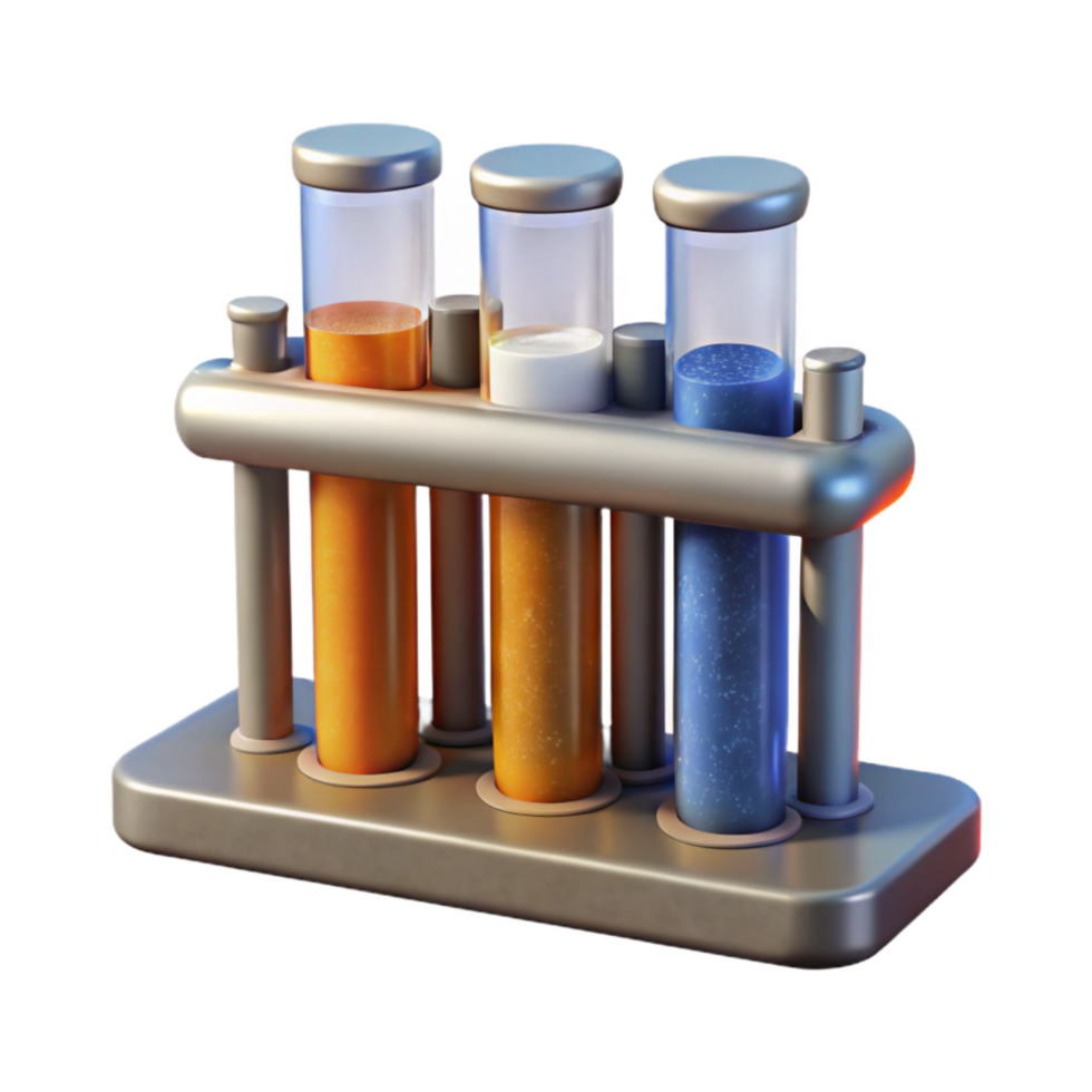 serene contemporary Laboratory Test Tubes Rack Isolated genuine png