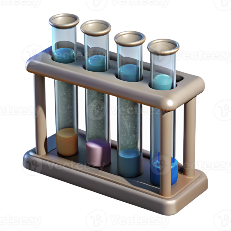 extraordinary modern Laboratory Test Tubes Rack Isolated authentic png