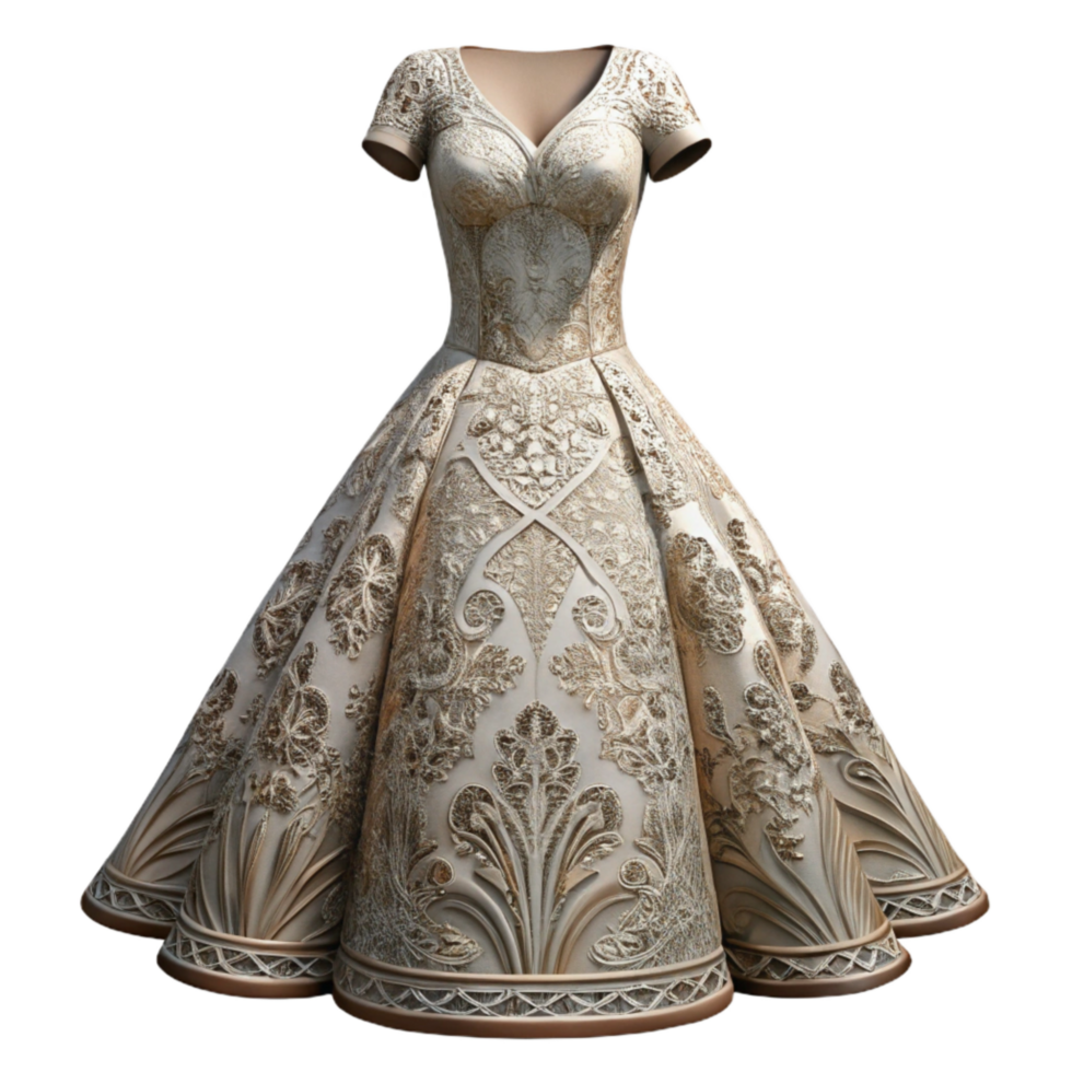 magnificent rustic Lace Wedding Dress Detail with Intricate Pattern Transparent Background original png