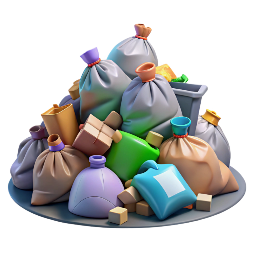 extraordinary classic Landfill Trash Piles Overflowing Transparent Background high quality png