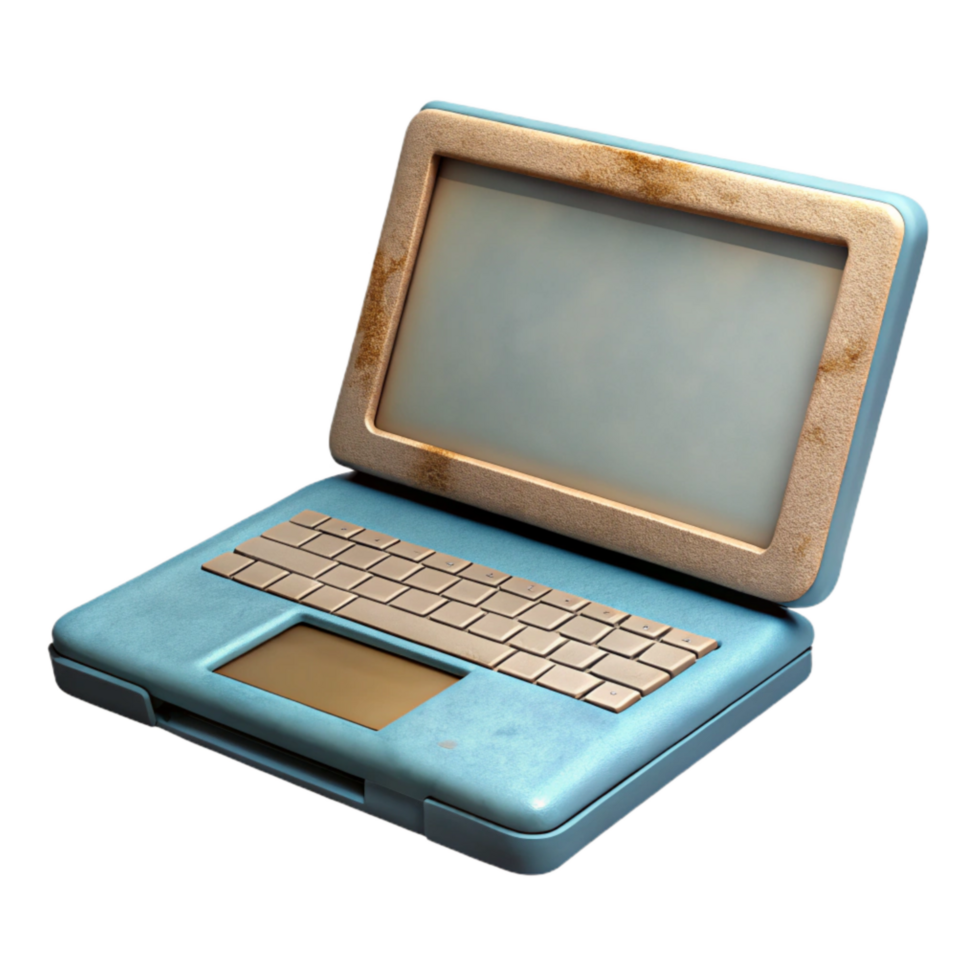 elegant artistic Laptop Cutout with Open Screen Transparent Background exclusive png