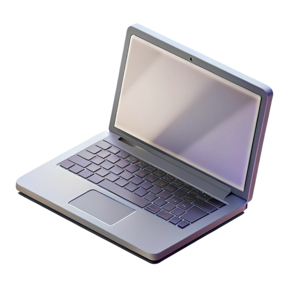 magnificent artistic Laptop with Blank Screen Angled View Transparent Background exclusive png