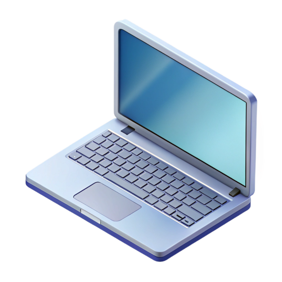 stunning abstract Laptop with Blank Screen Angled View Transparent Background exclusive png