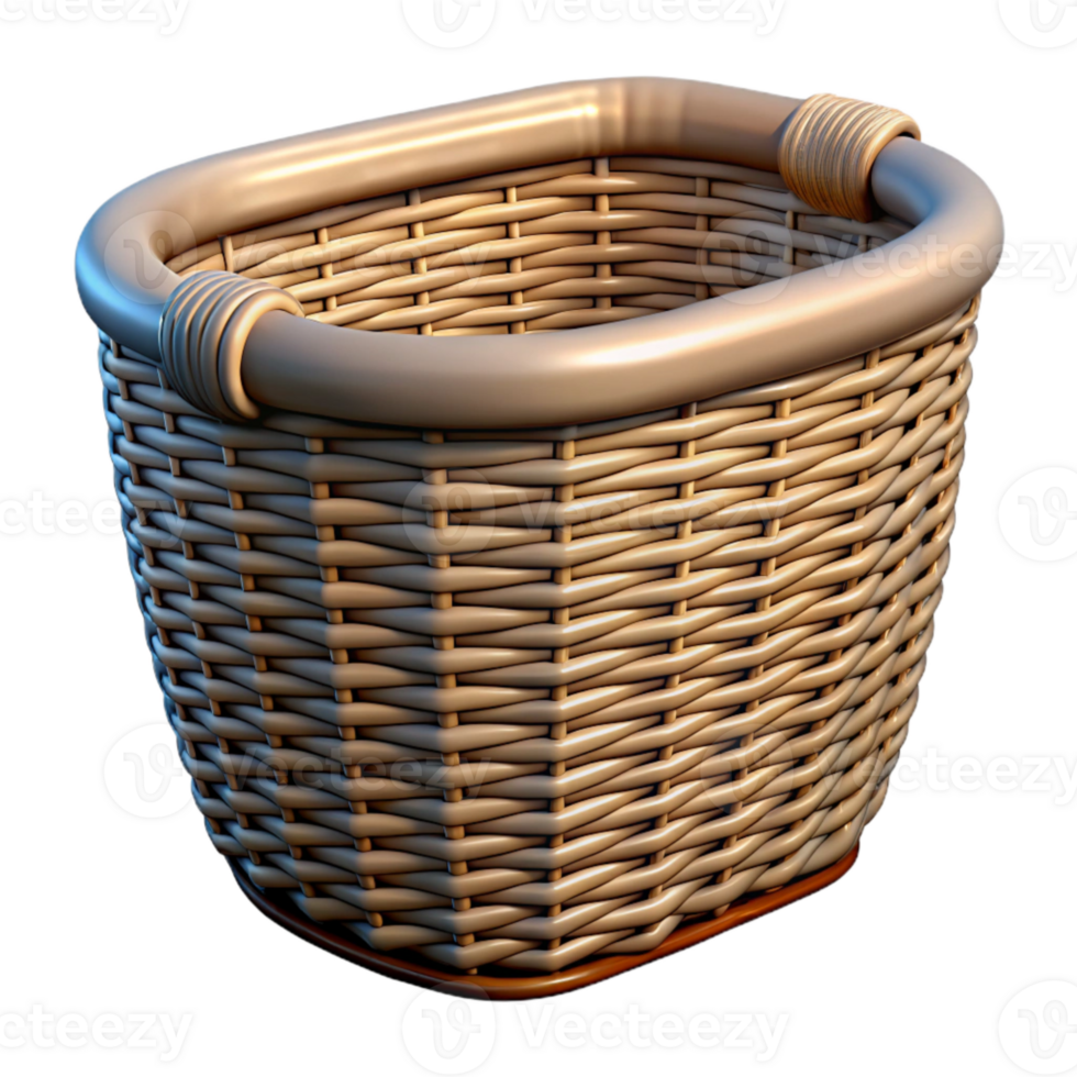 serene abstract Laundry Basket Wicker Isolated Element 4K png
