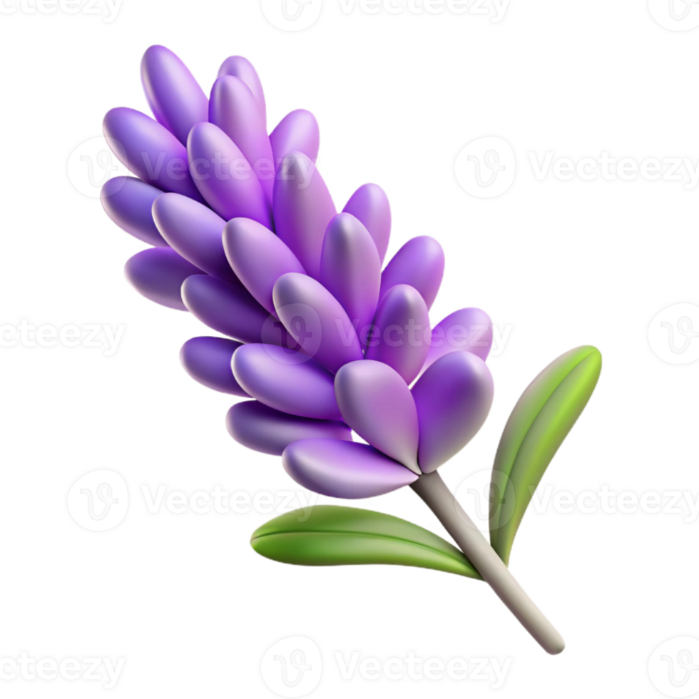 dramatic classic Lavender Sprig Purple Blooms Cutout high quality png