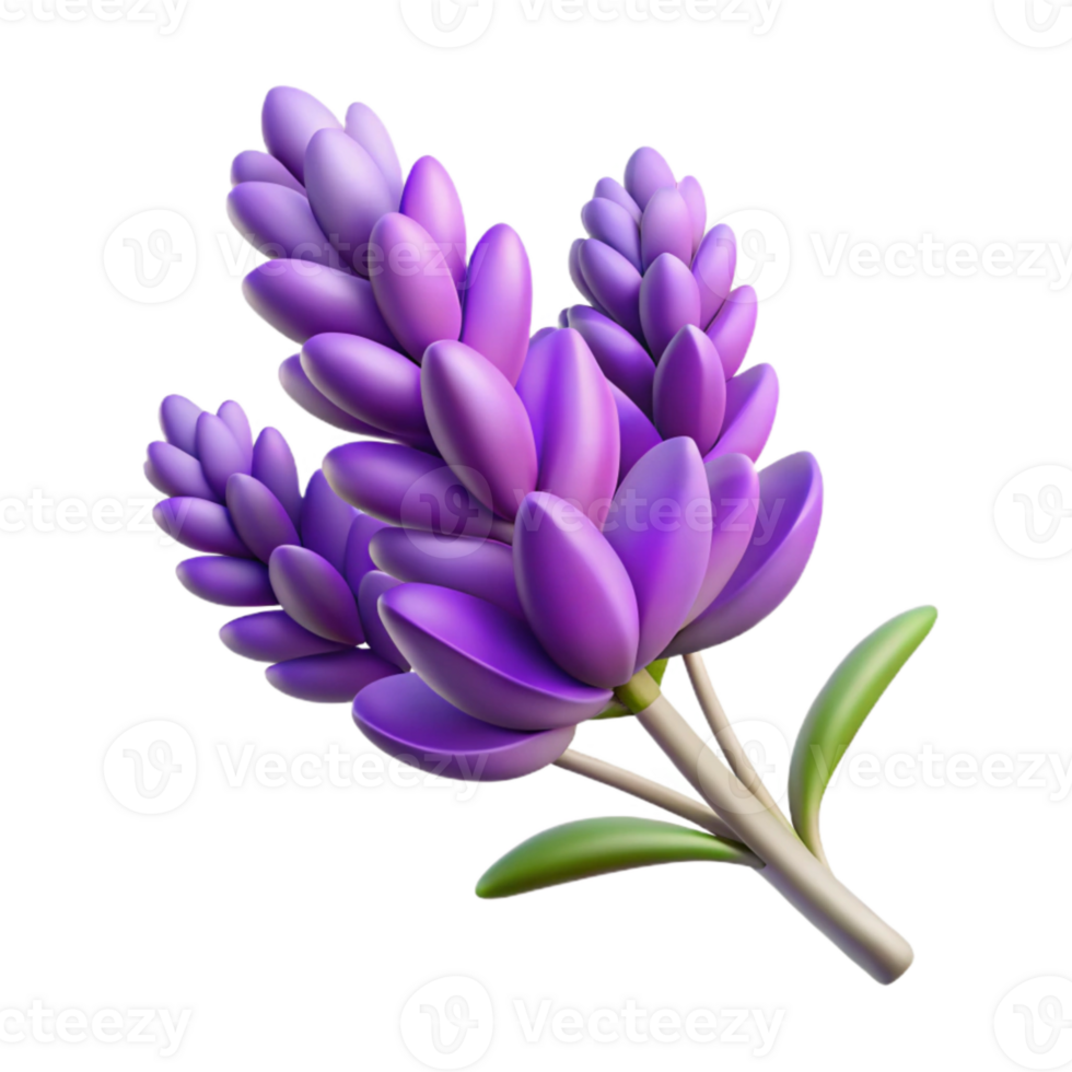 serene rustic Lavender Sprig Purple Blooms Cutout exclusive png