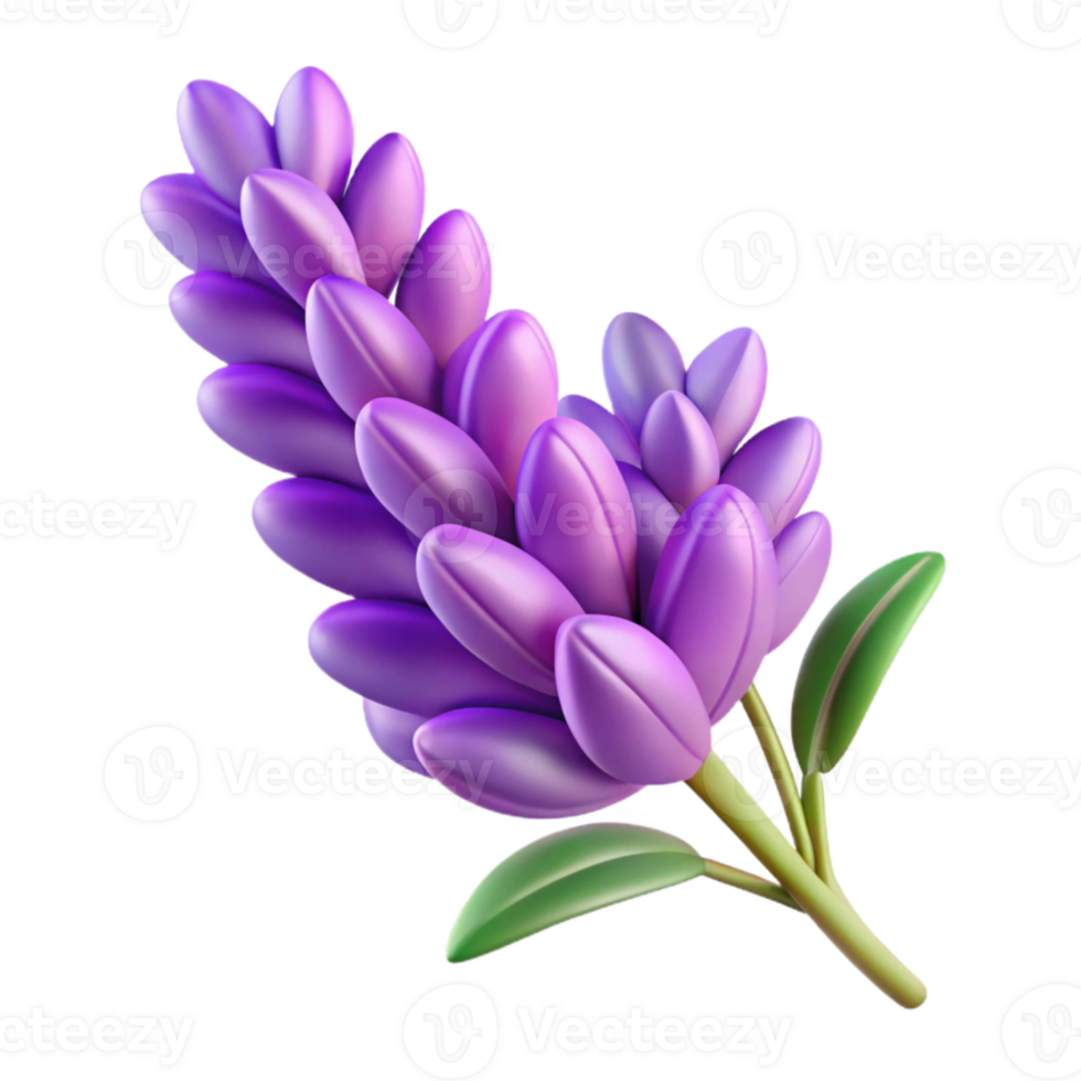 magnificent artistic Lavender Sprig with Purple Flowers Transparent Cutout authentic png