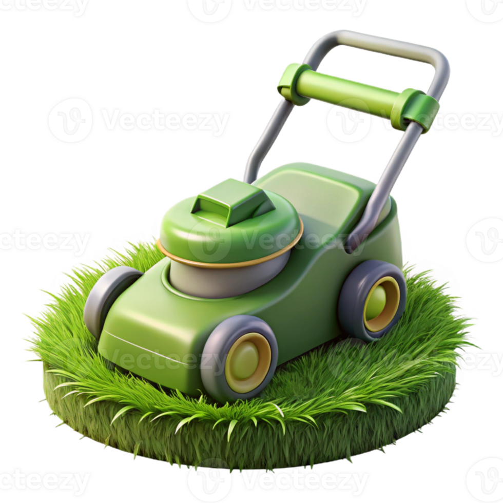 magnificent modern Lawn Mower Cutting Grass Close Up Isolated authentic png