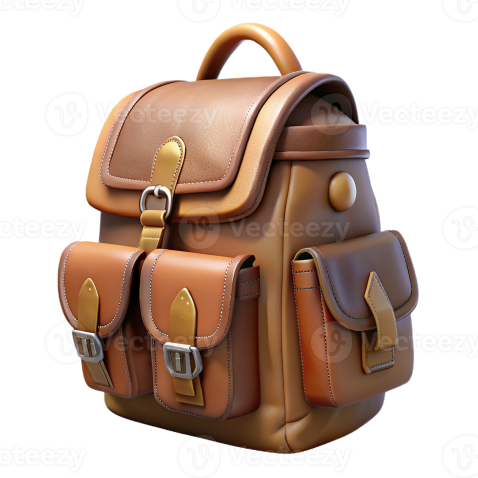 stunning minimalist Leather Backpack Brown Leather Isolated exclusive png