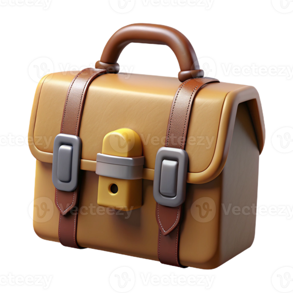 vibrant artistic Leather Briefcase with Combination Lock Transparent Background authentic png