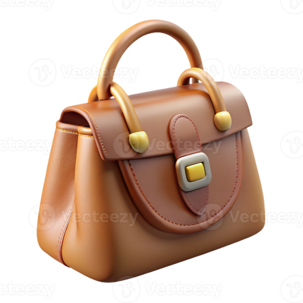stunning traditional Leather Handbag Top Handle Transparent Background high quality png