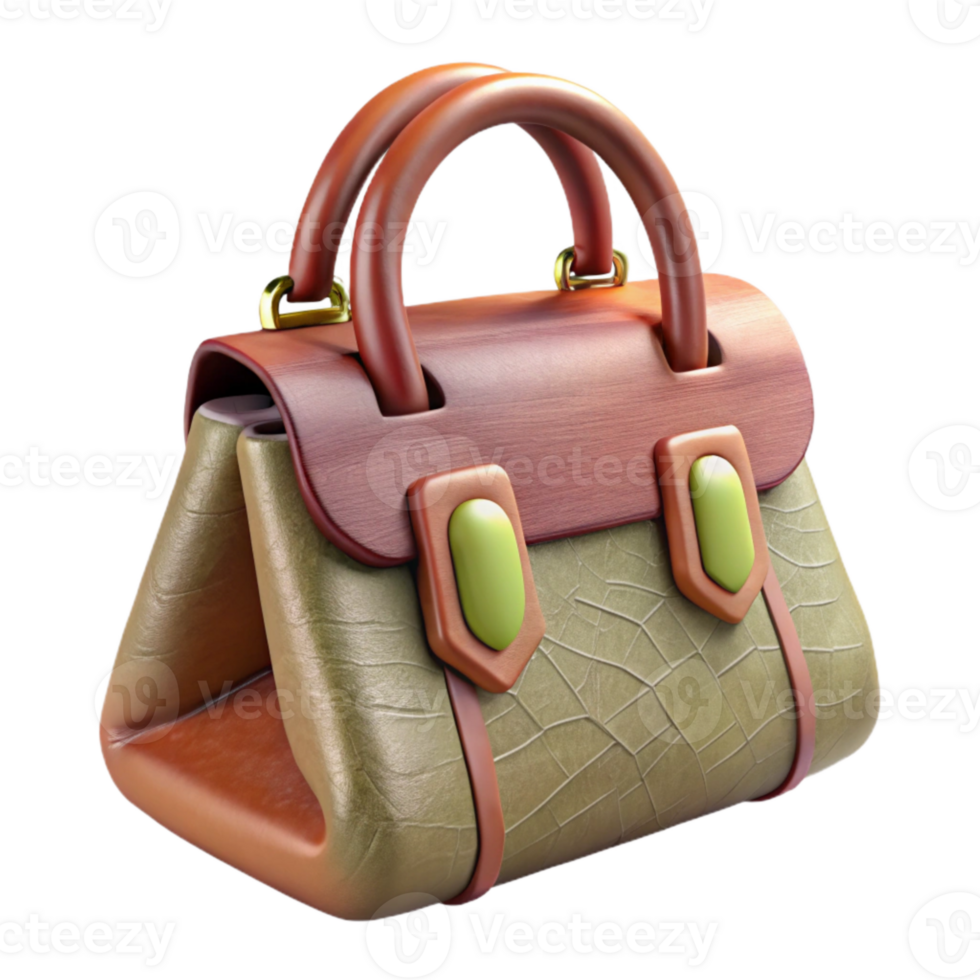 beautiful abstract Leather Handbag Top Handle Transparent Background detailed png