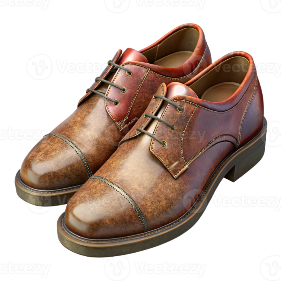 serene modern Leather Shoes Polished Finish Transparent professional png