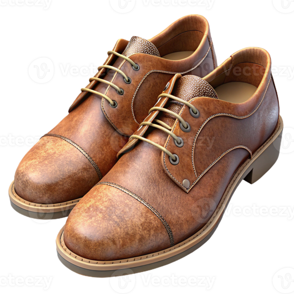 impressive modern Leather Shoes with Laces Transparent Background authentic png