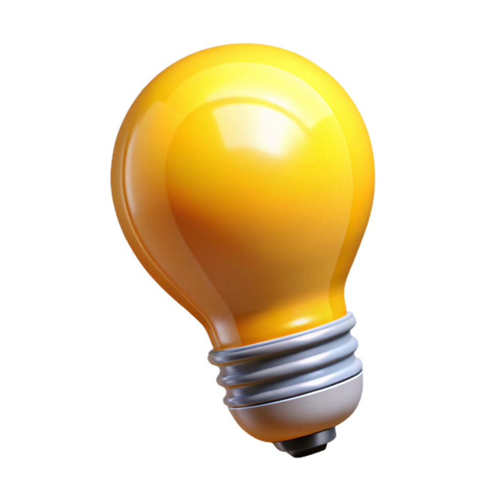 elegant vintage Light Bulb Bright Yellow Transparent Background detailed png