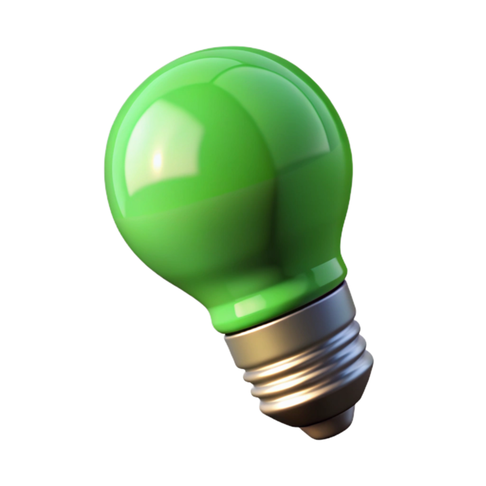 beautiful traditional Light Bulb Green Energy Efficient Isolated original png