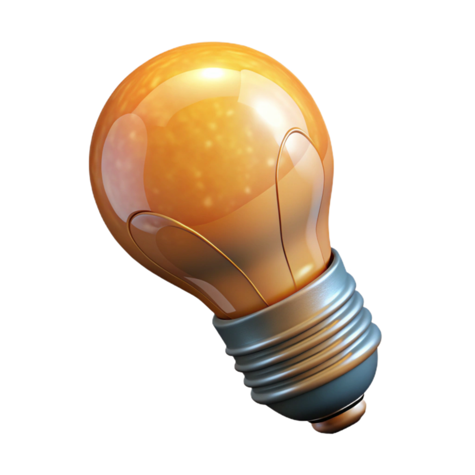 vibrant artistic Light Bulb Filament Visible Isolated high resolution png