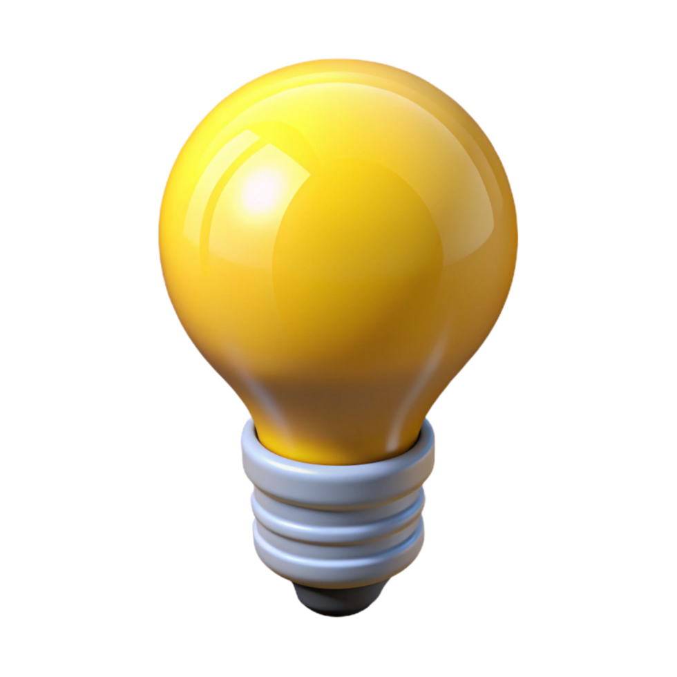 wonderful contemporary Lightbulb Idea Icon Yellow Glow Isolated premium png