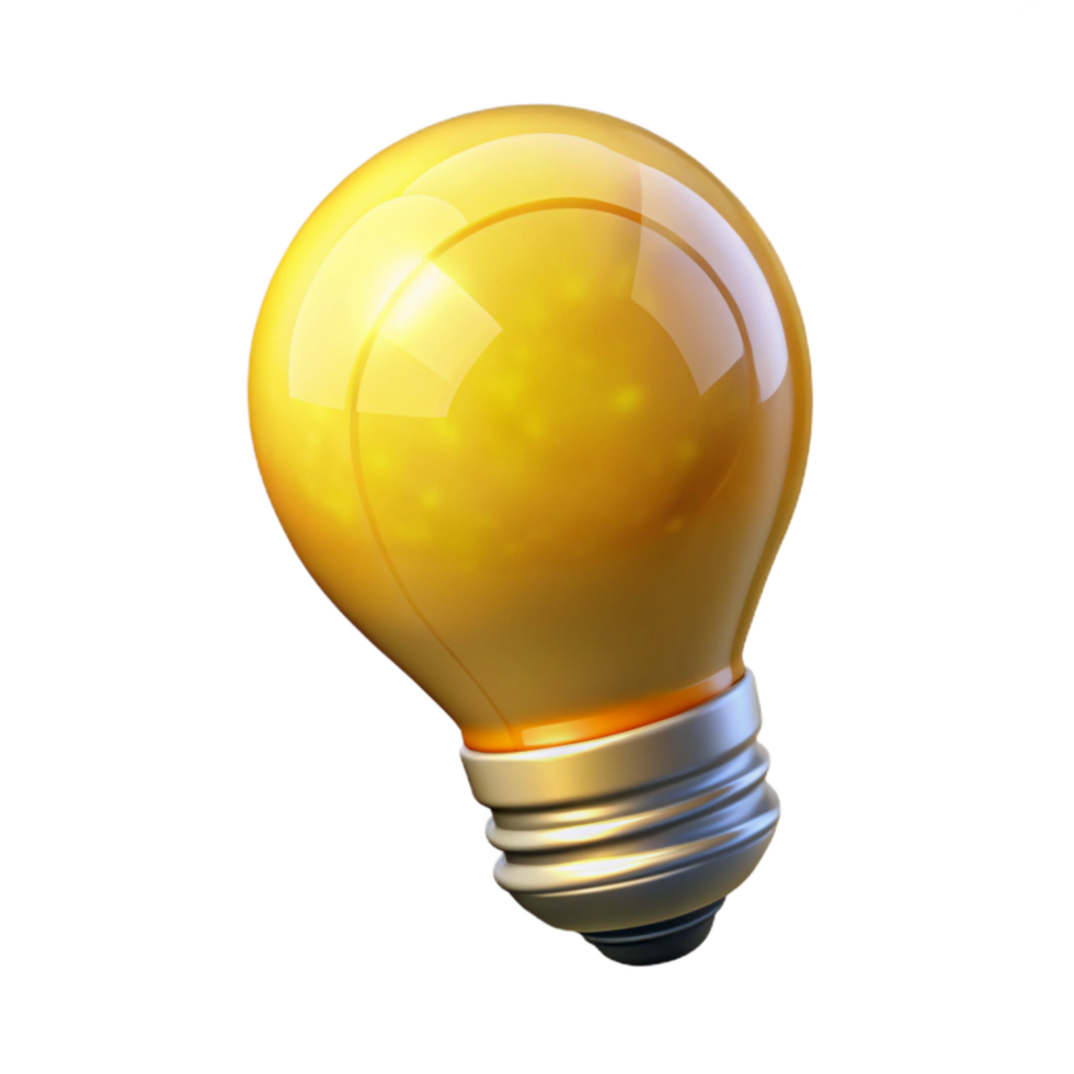 serene creative Lightbulb Smart Connected Glowing Yellow Transparent Background premium png